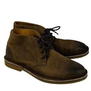 Mens 8M Nunn Bush Chukka Boot Tan Crazy Horse Leather Plain‎ Toe Crepe Sole